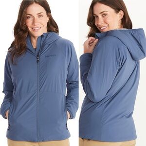 NWT Marmot Novus Hoody Women's Storm Blue Hooded Insulated Zip-Up Jacket - Small
